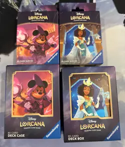 Disney Lorcana set of matching deck box and sleeves combo free shipping - Image 1
