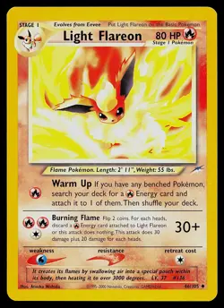 Pokemon Card - Light Flareon Neo Destiny 46/105 Uncommon - Image 1
