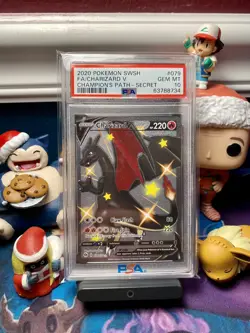 PSA 10 GEM MINT Charizard V CHAMPIONS PATH 079 SHINY SECRET RARE Pokemon Card - Image 1