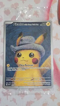 PIKACHU VAN GOGH WITH GREY FELT HAT SVP EN 085 PROMO POKEMON CARD-SEALED - Image 1