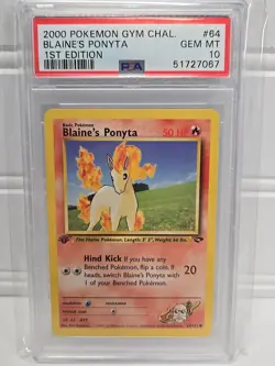Pokemon 2000 1st Edition Blaine's PONYTA #64 GEM MT PSA 10 GEM MINT Gym Chal. - Image 4