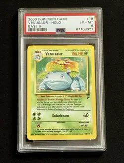 2000 POKEMON BASE SET 2 #18 VENUSAUR-HOLO PSA 6 - Image 1