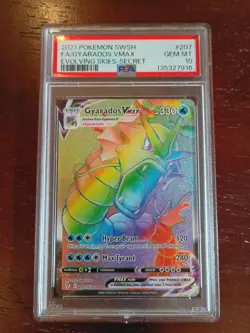 GYARADOS VMAX SECRET RARE 207/203 HOLO SWSH07 EVOLVING SKIES POKEMON PSA 10 - Image 1
