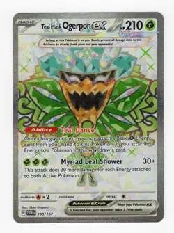 Pokemon TCG Teal Mask Ogerpon EX Full Art 190/167 Twilight Masquerade - Image 1