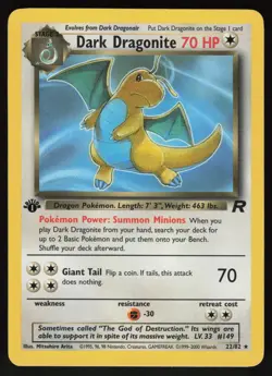 Pokemon Dark Dragonite (22) Rare 1st Edition Team Rocket 22/82 NM - Image 1