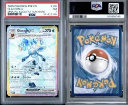 2025 Pokemon Glaceon EX 150 Spcl illustration Rare Prismatic Evolutions PSA 7 - Image 1