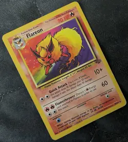 Pokemon TCG 1999 Flareon 19/64 Jungle Unlimited Non-Holo Rare Vintage LP ✨ - Image 3