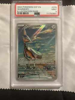 2024 POKEMON SSP EN-SURGING SPARKS ILLUSTRATION RARE #209 SKARMORY PSA 9 - Image 2