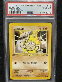 2001 Pokemon Neo Revelation 1st Edition Geodude 44/64 PSA 10 Gem Mint - Image 1