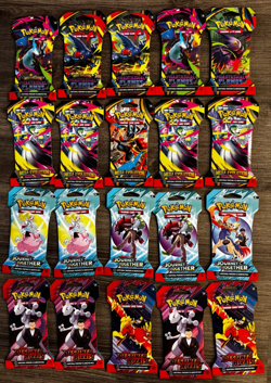 Pokemon TCG Sealed Lot Of 20 Mixed Single Sleeved Packs - Image 1