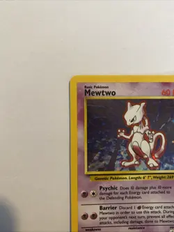 1999 Pokemon Mewtwo Base Set Unlimited Holo Rare #10/102 - MP/HP - Image 2