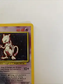 1999 Pokemon Mewtwo Base Set Unlimited Holo Rare #10/102 - MP/HP - Image 3