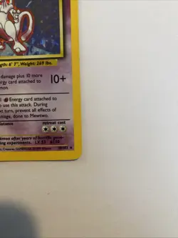 1999 Pokemon Mewtwo Base Set Unlimited Holo Rare #10/102 - MP/HP - Image 4
