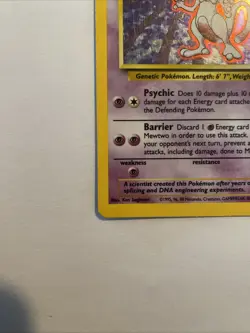 1999 Pokemon Mewtwo Base Set Unlimited Holo Rare #10/102 - MP/HP - Image 5