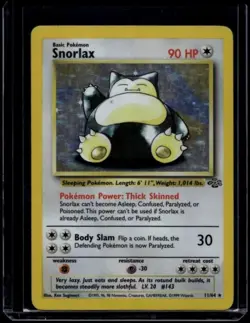 Pokemon TCG Snorlax 11/64 Jungle Holo Rare HP - Image 1