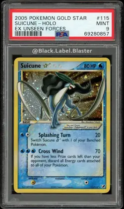 2005 Pokemon Gold Star EX Unseen Forces Suicune Holo #115 - PSA 9 - (6 CERT) - Image 1