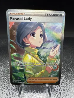 Pokemon TCG Parasol Lady Trainer SAR Paradox Rift 255/182 NM - Image 1