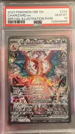 Pokemon Charizard ex 223/197 Obsidian Flames Special Illustration Holo PSA 10 - Image 1