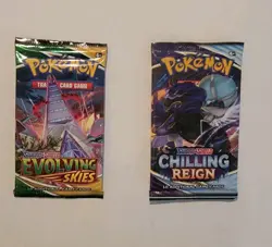 2021 Pokemon Evolving Skies & Chilling Reign Booster Pack from blister - Image 1