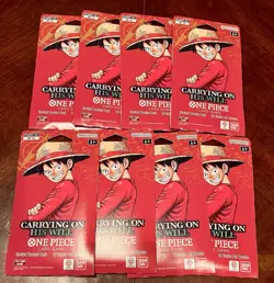One Piece OP-13 Carrying on His Will Sleeved Booster Packs (LOT OF 8) - Image 1