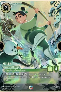 Disney Lorcana Mulan Resourceful Recruit Foil Card 229/204 Standard English - Image 1