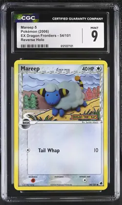 CGC 9 Mareep 2006 EX Dragon Frontiers 54/101 Reverse Holo STAMPED Pokemon Card - Image 1
