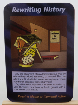 ILLUMINATI CARD INWO - REWRITING HISTORY Steve Jackson CGG Card Game Single - Image 1