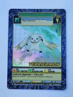 2001 Terriermon Digimon Digi-Battle Series Card - BO-166 Holo Foil - Image 1