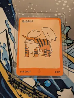 Pokenot Bigpup Arcanine 0059 Dysfunctional Passholder Card 151 Pokemon Card NM - Image 1