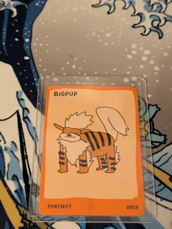 Pokenot Bigpup Arcanine 0059 Dysfunctional Passholder Card 151 Pokemon Card NM - Image 2