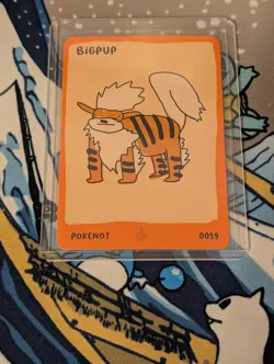 Pokenot Bigpup Arcanine 0059 Dysfunctional Passholder Card 151 Pokemon Card NM - Image 3