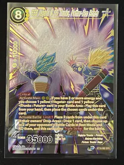 Dragon Ball Super Card Game SSB Vegeta & SS Trunks, Father-Son Bonds SPR Card - Image 1