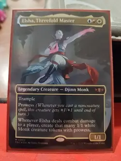 Elsha, Threefold Master (Borderless) Commander: Tarkir: Dragonstorm Foil - Image 1