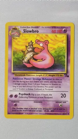 Slowbro 43/62 Pokemon Card TCG Fossil Unlimited Non Holo LP - Image 1