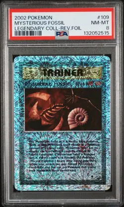 2002 POKEMON LEGENDARY COLLECTION #109 MYSTERIOUS FOSSIL-REVERSE FOIL PSA 8 - Image 1