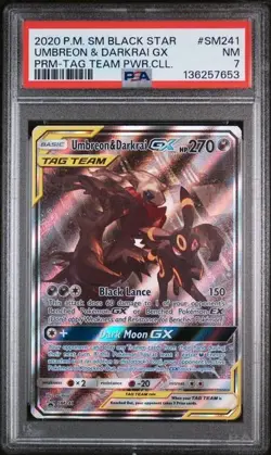 Umbreon and Darkrai GX SM241 PSA 7 Pokemon Sun & Moon Promo - Image 1