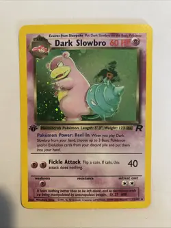 Dark Slowbro 12/82 Rare Team Rocket Holo 1st Edition Pokemon - LP Excellent Cond - Image 1