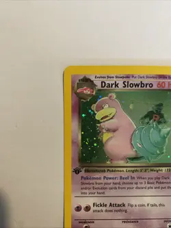 Dark Slowbro 12/82 Rare Team Rocket Holo 1st Edition Pokemon - LP Excellent Cond - Image 2