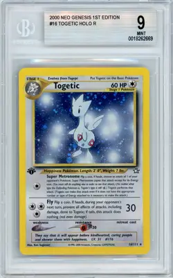 Pokemon Togetic #16 Neo Genesis 1st Edition Holo BGS 9 Mint - Image 1