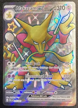 Alakazam ex Full Art UR 215/091 Pokemon TCG Paldean Fates Shiny Ultra Rare NM - Image 1
