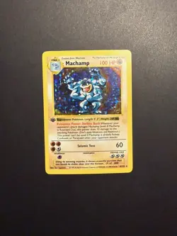 1st edition. Pokemon Machamp (shadowless) 8/102 Holo Base Set 1999 Wizards. LP - Image 1
