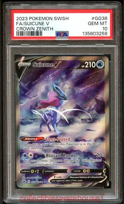 Pokemon Crown Zenith Suicune V GG38 PSA 10 - Image 1