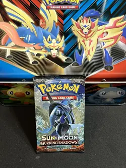 2017 Pokemon Sun and Moon Burning Shadows Booster Pack Sealed from sealed tin - Image 1