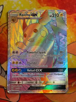 Raichu GX Full Art Rainbow Secret Rare 75/73 Pokemon Shining Legends - NM - Image 1