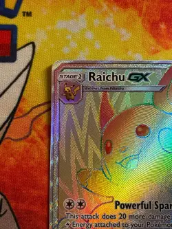 Raichu GX Full Art Rainbow Secret Rare 75/73 Pokemon Shining Legends - NM - Image 2