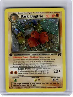 2000 Pokemon—Dark Dugtrio #6 Team Rocket—Rare Holo (1st. Edition) [Damage] - Image 1