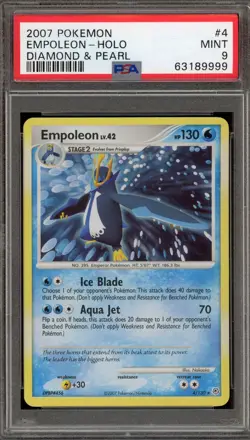 Pokemon Empoleon Diamond & Pearl Holo Rare #4 PSA 9 Mint - Image 1