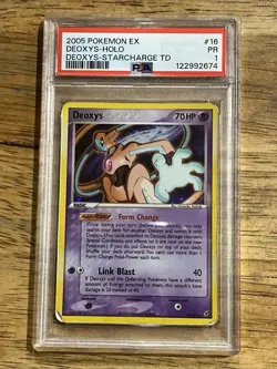 GRADED PSA 1 2005 Pokemon EX Deoxys-Holo Deoxys-Starcharge TD #16 - Image 1