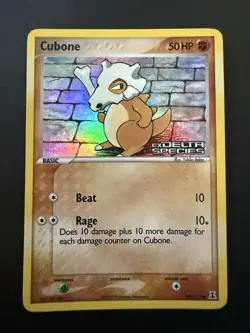 Pokemon TCG Delta Species Cubone EX 60/113 Stamped Reverse Holo Near Mint - Image 1