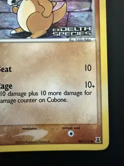 Pokemon TCG Delta Species Cubone EX 60/113 Stamped Reverse Holo Near Mint - Image 2